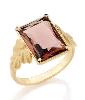 GOLD RING WITH CRYSTAL