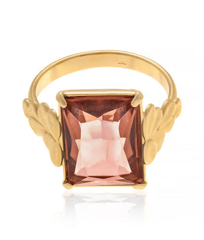 GOLD RING WITH CRYSTAL