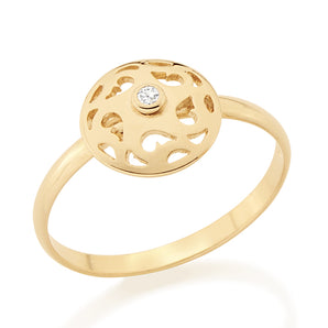 GOLD RING WITH ZIRCONIA
