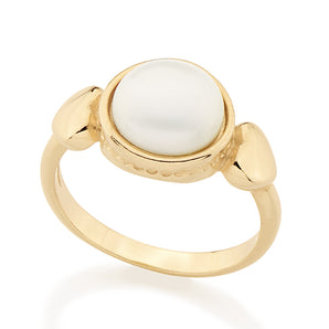 GOLD RING WITH PEARL