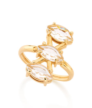 GOLD RING WITH CRYSTAL