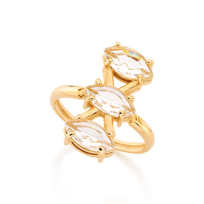 GOLD RING WITH CRYSTAL