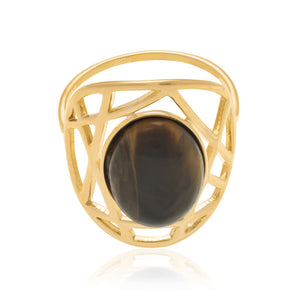 GOLD RING WITH CRYSTAL