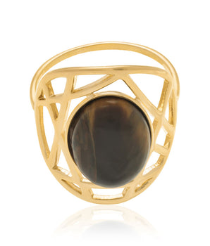 GOLD RING WITH CRYSTAL