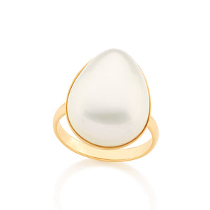 GOLD RING WITH PEARL
