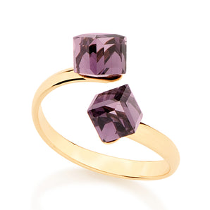 GOLD RING WITH CRYSTAL