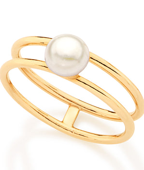 GOLD RING WITH PEARL