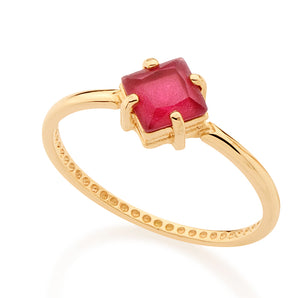 GOLD RING WITH CRYSTAL