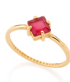 GOLD RING WITH CRYSTAL