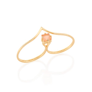 GOLD RING WITH CRYSTAL