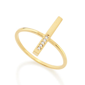 GOLD RING WITH ZIRCONIA