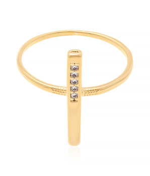 GOLD RING WITH ZIRCONIA