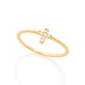 GOLD RING WITH ZIRCONIA