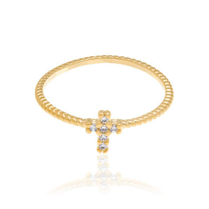 GOLD RING WITH ZIRCONIA