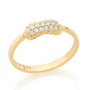 GOLD PLATED RING WITH ZIRCONIA