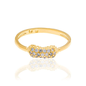 GOLD PLATED RING WITH ZIRCONIA