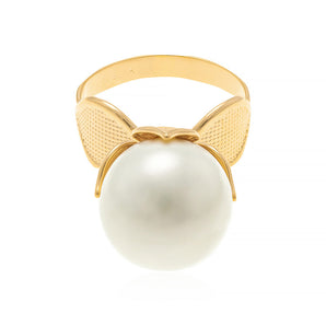 GOLD RING WITH PEARL