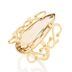 GOLD RING WITH CRYSTAL
