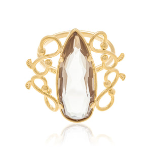 GOLD RING WITH CRYSTAL