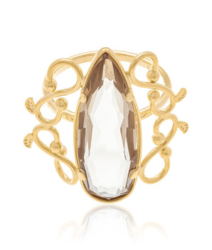GOLD RING WITH CRYSTAL