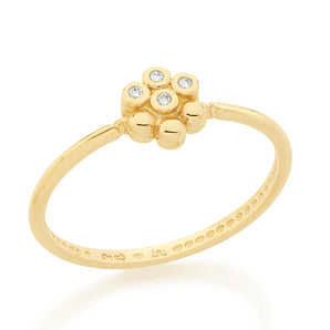 GOLD PLATED RING WITH ZIRCONIA