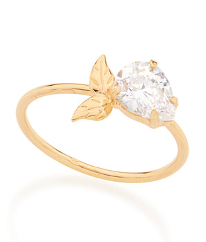 GOLD PLATED RING WITH ZIRCONIA