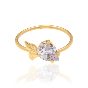 GOLD PLATED RING WITH ZIRCONIA
