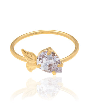 GOLD PLATED RING WITH ZIRCONIA