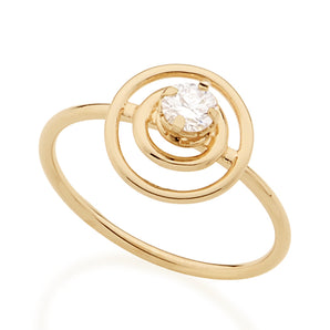 GOLD PLATED RING WITH ZIRCONIA