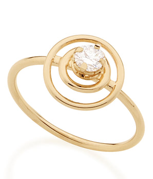 GOLD PLATED RING WITH ZIRCONIA