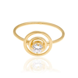 GOLD PLATED RING WITH ZIRCONIA