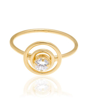 GOLD PLATED RING WITH ZIRCONIA