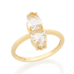 GOLD RING WITH CRISTALS