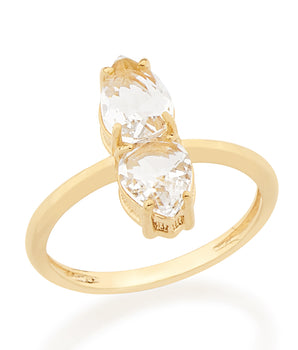 GOLD RING WITH CRISTALS