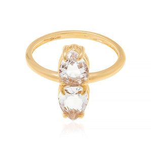 GOLD RING WITH CRISTALS