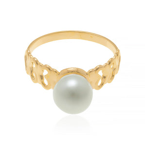 GOLD RING WITH PEARL