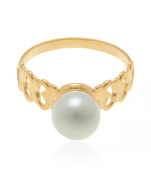 GOLD RING WITH PEARL