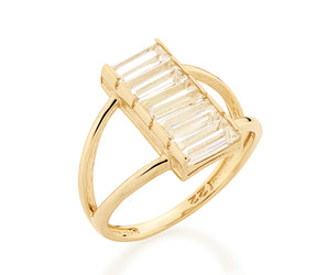 GOLD RING WITH CRISTALS