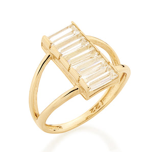 GOLD RING WITH CRISTALS