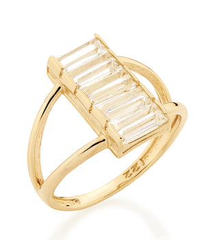 GOLD RING WITH CRISTALS