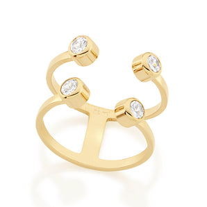 GOLD PLATED RING WITH ZIRCONIA
