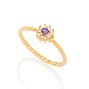 GOLD RING WITH ZIRCONIA