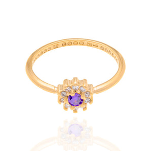 GOLD RING WITH ZIRCONIA