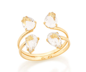 GOLD RING WITH CRISTALS