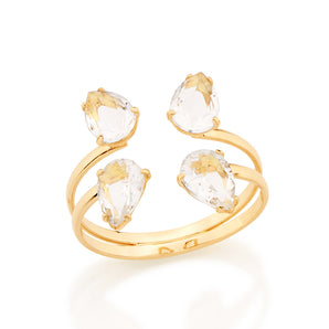 GOLD RING WITH CRISTALS