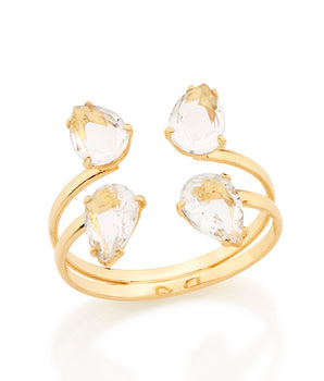 GOLD RING WITH CRISTALS