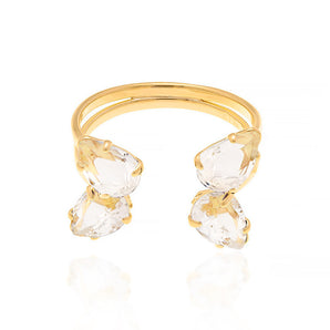 GOLD RING WITH CRISTALS