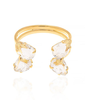 GOLD RING WITH CRISTALS