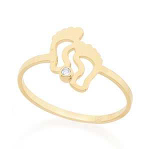 GOLD PLATED RING WITH ZIRCONIA
