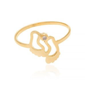 GOLD PLATED RING WITH ZIRCONIA